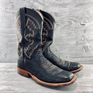 Anderson Bean Smooth Quill Ostrich Leather Western Cowboy Boots  Size 6.5 B